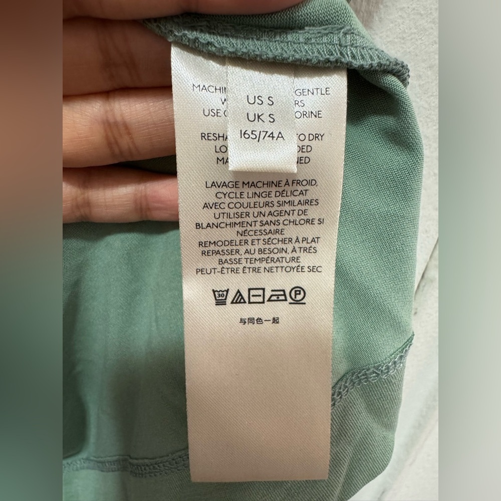 Anthropologie Jersey Midi Skirt in Sage Green Size Small with slit - Picture 6 of 9